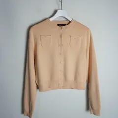 美品 定番 正規 CABaN キャバン コットン カシミヤ クルーネック カーディガン ポケット ニット 長袖 39-02-14-02002 サイズ XS 本物 727P★2