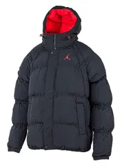 [ナイキ] Jordan ジョーダン パファー 中綿厚手ダウンジャケット US-2XLサイズ(180-190cm) 国内正規品 DQ7348 ブラック/ファイヤーレッド 