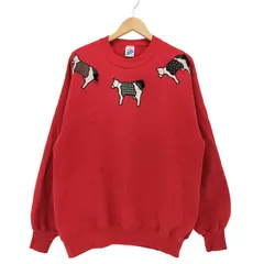 ユーズドフルギ USED古着 80-90S USA製 JERZEES ボディ SUPER SWEATS カウ 刺繍 クルーネック スウェット メンズ import：XL 