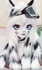 着ぐるみ kigurumi全頭ヘッド ケモノ マスク コスプレ コスチューム 着ぐるみヘッド kigurumi NO.225 キツネ パープル ファースーツ 全頭