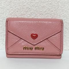 MIU MIU 三つ折財布 ラブレター ピンク ギャランティーカード、箱あり