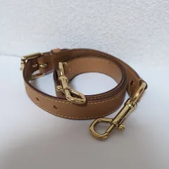 美品 ショルダーストラップ ヌメ革 レザー ブラウン ゴールド金具 J00109