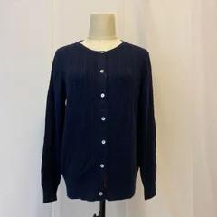 【新品•未使用品•タグ付き】AFTERNOON TEA アフタヌーンティー ネイビー ケーブルニットカーディガン Lサイズ