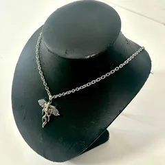 【中古品】POLICE ポリス フェザーデザイン ネックレス ステンレス メンズ SA