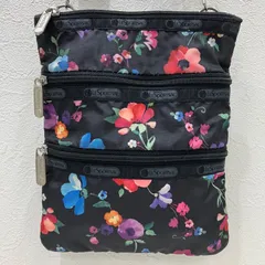 8505　LeSportsac レスポートサック　ショルダーバッグ　小さめ　ミニ　軽量　カジュアル　シンプル　レディース　ブラック　黒　花柄　フラワー