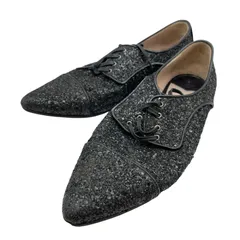 ミュウミュウ miu miu グリッターレースアップシューズ ブラック レディース その他靴