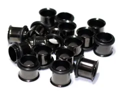 1個ブラック シングルフレアアイレット イヤレット プラグ オーリング トンネル 10G/8G/6G/4G/2G/0G/00G/12mm/14mm/16mm サージカルステンレス ボディピアス