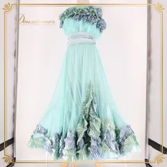 社交ダンス 衣装 チャコット Chacott スタンダードドレス ドレス ワンピース ペパーミント フリル プリーツ 日本製 レース パーティ 発表会 リボン ブルー 水色 緑 黄緑 ブルー系 グリーン系 フェミニン サイズS おしゃれ ダンス用 かわいい