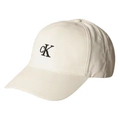 カルバンクライン Calvin Klein(CK) キャップ 帽子 ロゴ モノグラム 6パネル コットン 調整可能 アジャスター シンプル 4G5002G 100 メンズ レディース ユニセックス アイボリー系