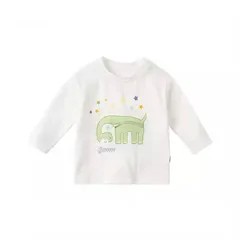 【新品・未使用】dave&bella 長袖Tシャツ 恐竜 白 男の子 ベビー キッズ トップス 春秋 80 90 100 110