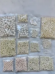 大容量　お得　ハンドメイド　パーツ　ビーズ　丸パーツ　丸ビーズ　パールパーツ　アクセサリーパーツ　ピアス　イヤリング　ネックレス　ブレスレット　手芸資材　クラフト素材　小ぶり　詰め合わせ　セット