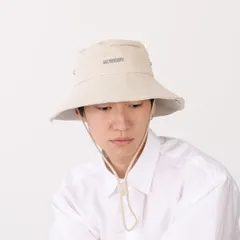 JACQUEMUS ジャックムス 帽子 LE BOB DE-NIMES バケットハット 255AC721 メンズ ユニセックス ホワイト コットン ロングストラップ バケハのサムネイル