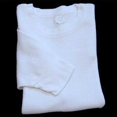 80s Sears コットン 半袖サーマルシャツ ナチュラル XL★ビンテージ オールド インナー アンダー カットソー ワッフル 生成り