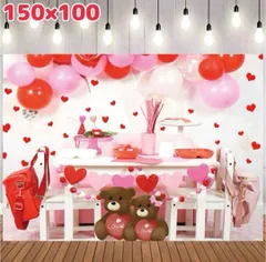 バレンタイン　タペストリー 背景布 クマ 誕生日 ウエディング 壁掛け 模様替え インテリア