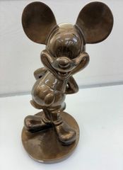 アンティーク】ディズニー ミッキーマウス 貯金箱 陶器製 古道具 長期