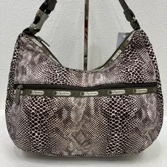 8631　LeSportsac レスポートサック　トートバッグ　ハンドバッグ　ワンショルダー　アニマル柄　レディース　ブラウン　シンプル　カジュアル　軽量