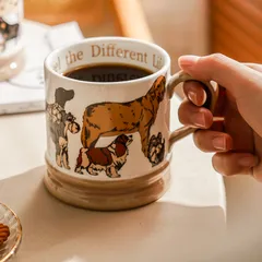 マグカップ 北欧風 コーヒーカップ 陶器 ギフト 犬 デザイン M26122-35