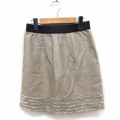 ガリャルダガランテ GALLARDAGALANTE タック フレア スカート ミニ フリル 光沢 綿混 麻混 1 シャンパンゴールド /FT18