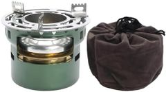 アルコールストーブ スピリットバーナー 超軽量 10.5x8cm アルミ製 収納袋付 ソロキャンプ アウトドア