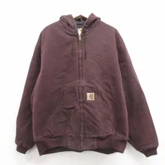 XL/古着 カーハート 長袖 アクティブ ジャケット パーカー メンズ 00年代 00s ダック地 大きいサイズ コットン エンジ 内側キルティング【spe】 25nov11