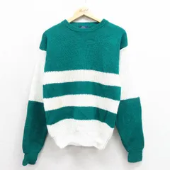 S/古着 ギャップ GAP 長袖 セーター メンズ 90年代 90s クルーネック 青緑 25nov11