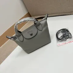 👜✨🌈【新品 未使用】LONGCHAMP Pliage ロンシャン プリアージュ 即日発送 1-2日発送 トートバッグ 人気 1500　ミニ レザー　牛革　定番デザイン ファション 抜群　グレー