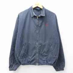XL/古着 ラルフローレン 長袖 ブランド ジャケット スイングトップ メンズ 90年代 90s ワンポイントロゴ コットン USA製 濃紺【spe】 25nov11