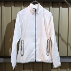 1562 PUMA ナイロンジャケット ホワイト S プーマ フルジップ ワンポイント プリントロゴ スポーツ 古着卸 アメリカ仕入