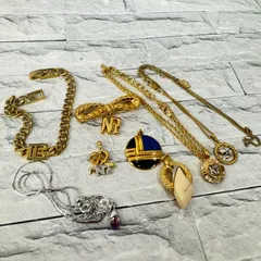 DA124 ニナリッチ　クレージュ　バルマン　ヴィンテージアクセサリー　まとめ売り　ネックレス　ブローチ