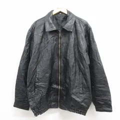 XL/古着 長袖 レザー ジャケット メンズ パッチワーク 大きいサイズ 黒 25nov12