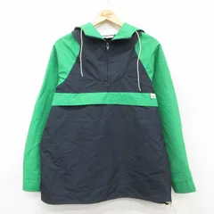 L/古着 長袖 ハーフジップ ジャケット パーカー メンズ 80年代 80s ツートンカラー 濃紺 25nov12