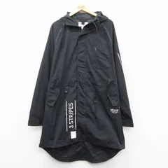XL/古着 アディダス adidas 長袖 コート パーカー メンズ 3ストライプ ラグラン 大きいサイズ ロング丈 黒【spe】 25nov12