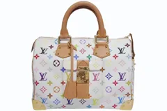 LOUIS VUITTON ルイヴィトン スピーディ30 ハンドバッグ M92643 モノグラム マルチカラー 村上隆 ホワイト 美品 中古 4b011643
