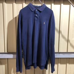 1563 POLO RALPH LAUREN 長袖ポロシャツ ネイビー L ポロラルフ
