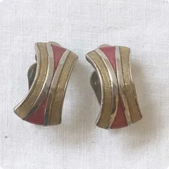 フランスヴィンテージ イヤリング｜ピンク×ゴールド ヴィンテージアクセサリー ｜1900年代中頃