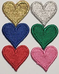 ワッペン　アイロン　ハート　６色