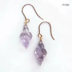 No.699✨天然石✨ピンクアメジストの一粒ピアス　イヤリング