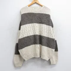 XL/古着 エディーバウアー 長袖 ケーブル セーター メンズ 90年代 90s ツートンカラー 大きいサイズ クルーネック USA製 生成り他 25nov13