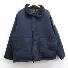 XL/古着 ラルフローレン ポロジーンズ 長袖 ブランド ナイロン ダウン ジャケット メンズ 00年代 00s 襟フリース 紺 25nov13