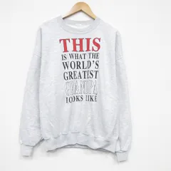 XL/古着 長袖 スウェット メンズ 00年代 00s メッセージ 大きいサイズ クルーネック 薄グレー 霜降り 25nov13