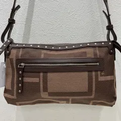 8520　agnes b. VOYAGE　アニエスベーボヤージュ　ショルダーバッグ　小さめ　ミニ　ブラウン　スタッズ　レディース　シンプル　きれいめ　カジュアル
