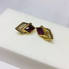 S【ヴィンテージ】クリスチャンディオール 色石付きイヤリング Dior アクセサリー アンティーク