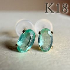 Pt900コロンビア産 天然石エメラルド ラウンド プラチナ ピアス地金