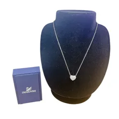 スワロフスキー ハート型リバーシブル ネックレス ラインストーン ネックレス SWAROVSKI シルバー