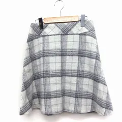 アンタイトル UNTITLED チェック柄 フレアスカート ミニ ウール 1 グレー 灰 オフホワイト 白 /FT25