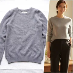 【繊維の宝石に包まれて】 ミラーオブシンゾーン カシミヤ 100% セーター F グレー 日本製 シンゾーン 暖かい ふんわり クルーネック 希少 訳あり 普段使い 万能 シンプル レディース