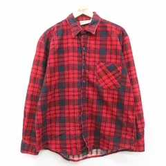 XL/古着 長袖 ヘビー フランネル シャツ メンズ 00年代 00s コットン 赤他 チェック 25nov14