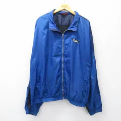 XL/古着 チャンピオン champion 長袖 ナイロン ジャケット メンズ ワンポイントロゴ 大きいサイズ 青 内側メッシュ 25nov14