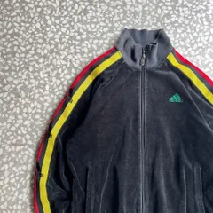 adidas / 00's velour track jacket オールドアディダス　ベロア　トラックジャケット　刺繍ロゴ　ジャージ　ラスタカラー　ストリート　ユニセックス　Y2K