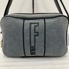 8456　FEILER フェイラー　ショルダーバッグ　グレー　ブラック　黒　無地　ロゴ　レディース　シュニール織り　シンプル　きれいめ　上品